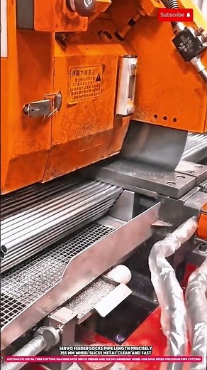 automatic metal tube cutting machine with servo feeder and 355 mm grinding wheel