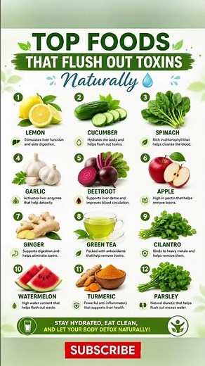 🌿 Natural Detox Foods | Top 12 Foods That Support Your Body Naturally #detoxfoods #detox #healthtips