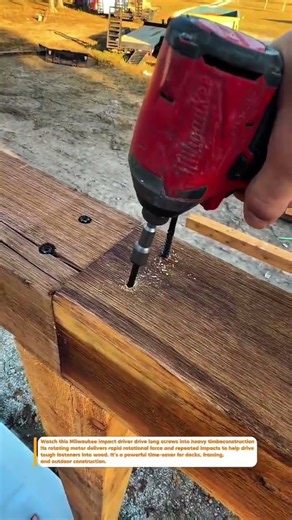 Milwaukee Impact Driver Sinks Deck Screws Fast and Clean Pro! #Milwaukee #Woodworking #Construction