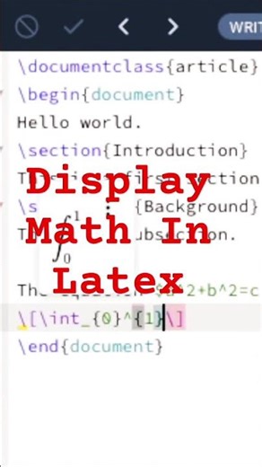 Display Math in Latex