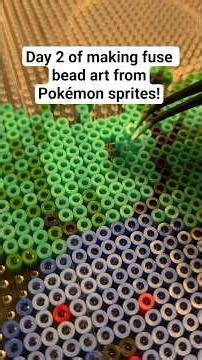 Day 2 of making fuse bead art from Pokémon Sprites! #pokemon #fusebeads #pokemontcg
