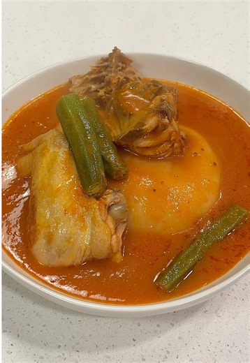 Ghanaian Chicken Light Soup with Cocoyam Fufu 🇬🇭🔥 Soup season is officially here 🍂 and this is one of my favorite comfort meals when it starts getting cold. Spicy chicken light soup with soft cocoyam fufu… exactly what I needed. 😮‍💨🤎 #ChickenLightSoup #CocoyamFufu #GhanaianFood #GhanaianRecipes #SoupSeason @From Our Place