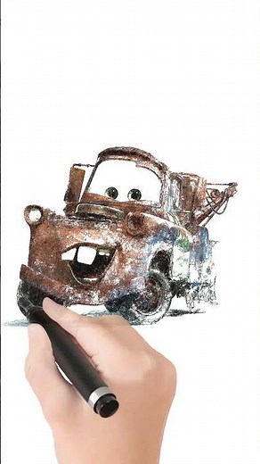 How to Draw Mater from Cars | Step by Step Sketch for Beginners