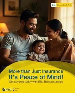 More than Just Insurance, It's Peace of Mind! Get covered today with EBL Bancassurance. For details: https://www.ebl.com.bd/retail/ebl-bancassurance | Eastern Bank PLC.