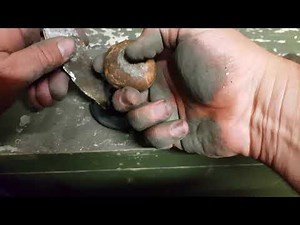 Traditional fire starting with iron stone/iron pyrites