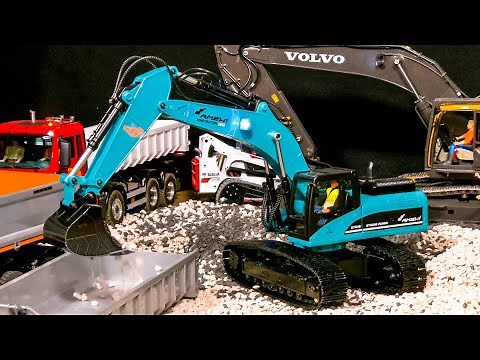 600 DOLLAR RC EXCAVATOR AMEWI FULL METAL WORK HARD!! RC AMEWI 22501 V4 PETROL G704E DIECAST G704E
