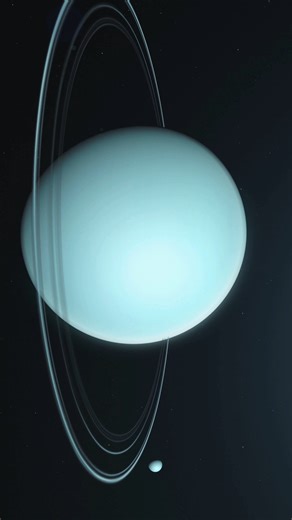 Cosmic Station on Instagram: "SWIM 🌊 Uranus, the silent ice giant, was born 4.5 billion years ago from the same cosmic cloud that shaped the Sun and its siblings. Distant, cold, and tilted on its side, Uranus spins like no other—its pale blue glow comes from methane in its atmosphere, giving it an ethereal, glassy beauty that feels almost unreal. Though often overlooked, Uranus plays a quiet but vital role in keeping the solar system balanced. Its gravity stabilizes the orbits of outer bodies a