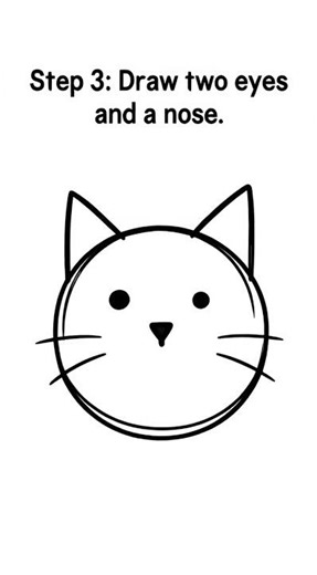 how to draw a cartoon cat head #catdrawing #cat