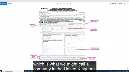 How to complete the W-8BEN-E form