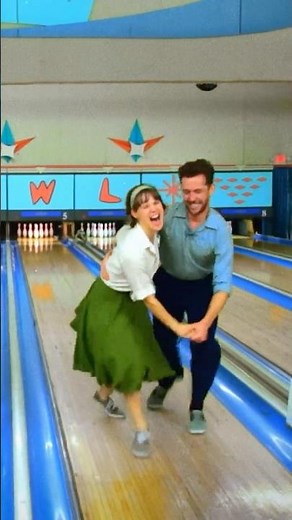 Vintage Dancers Take over Bowling Alley! #dance #vintage #swingdance #swing #bowling #lindyhop #fyp