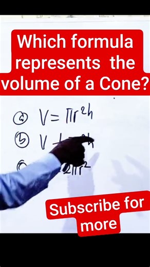Which of the formula is the volume of a cone?