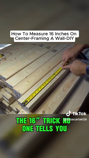 How To Measure 16 Inches On Center-Framing A Wall-DIY #frame #framing #HowTo #learning #diyproject #tipsandtricks #tips #diy #fyp