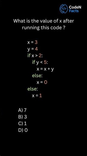 Python Logic : Can you trace the nested IF ? #shorts #ytshorts #python #coding #ai