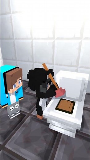 GU GU GA GA BROKEN THE TOILET IN MINECRAFT! 🚽😂 #shorts #minecraft #animation