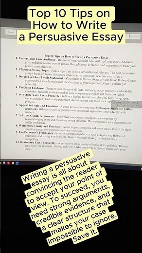 Top 10 Tips on How to Write a Persuasive Essay: Persuasive Essay Writing Hacks.