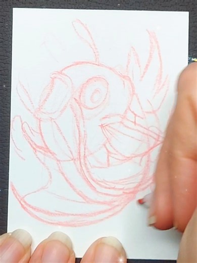 Drawing Magikarp from Pokémon for another ACEO art piece. I'll be adding color soon. This is number 2 of 4 I'm working on 🧡✨️ #Pokemon #ACEO #art #Magikarp #creatorsearchinsights