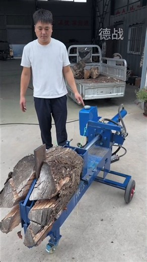 🔥 This 220V 6-Blade Wood Splitter Makes Hard Logs Split Like Butter😱🪵⚡#Shorts