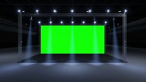 Motion Exhibition stand for mockup and Corporate identity,Display design.Empty booth Design.Booth elements in Exhibition hall.Booth Design trade show.Blank stage light of Graphic Resources.3d render.
