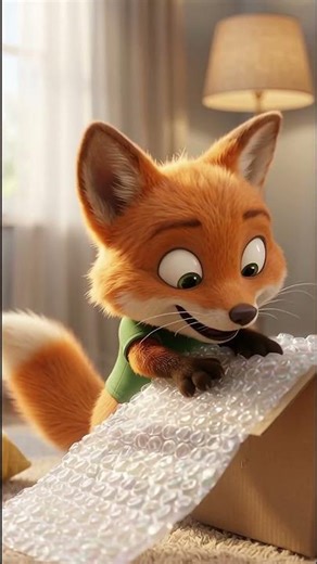 Little Fox Rusty vs Bubble Wrap! 🦊 Watch What Happens… #shorts #cartoon #littlefox #kidsmovies