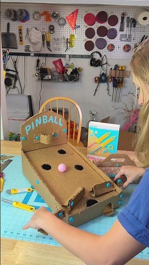 This Pinball Machine was made with cardboard! 🤯 and Makedo tools 🙌 #diy #coolcrafts