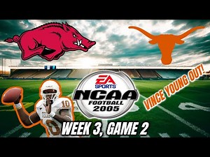 NCAA Football 2005 PS2 Gameplay - Dynasty Mode: Arkansas vs. #6 Texas