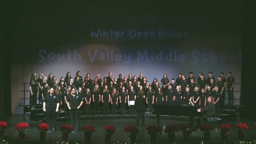 South Valley Middle School students perform "Mary Did You Know?" and "White Christmas" at the annual LPS Winter Open House on Friday, December 12, 2025. | Liberty Public Schools