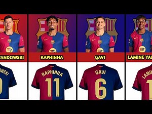 FC BARCELONA CURRENT PLAYERS JERSEY NUMBER