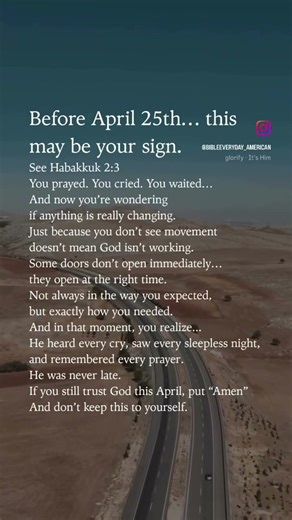 Before April 25th... this may be your sign.