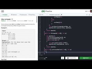 Max rectangle | GeeksForGeeks | Java | Best case Complexity
