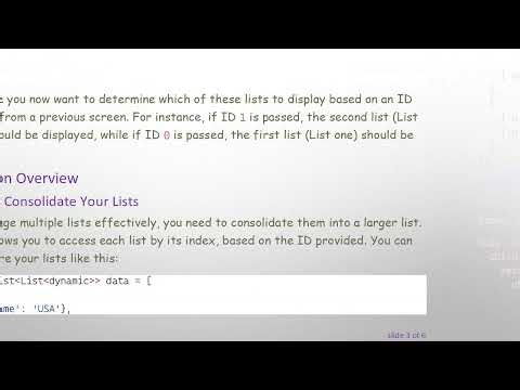 How to Dynamically Load a List in Flutter Based on an ID using Lists