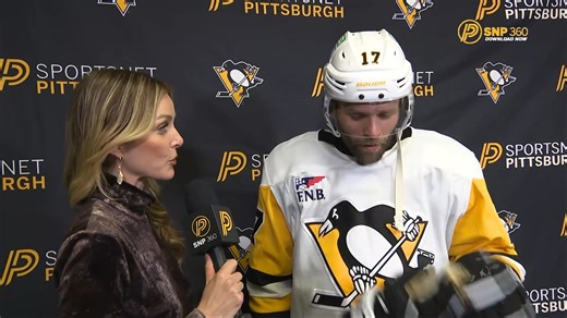 2.5K views · 126 reactions | 4 goals in his last 5 games for Bryan Rust  The forward spoke with Hailey after the Penguins' win | SportsNet Pittsburgh | Facebook