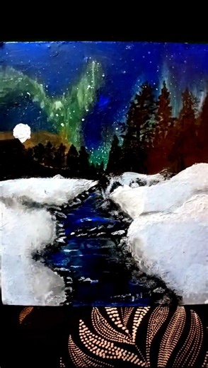I Painted the Northern Lights on Canvas… 🌌