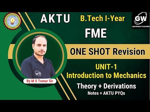 FME I UNIT-1 ONE SHOT REVISION I by M S Tomer Sir I Gateway Classes I Mechanical Engg