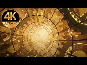 10 hour 4k fast moving Circle Party Lights Gold Metallic Color Relaxing Meditation Video Background
