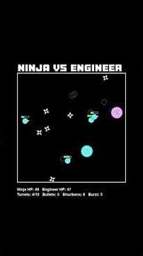 You will never guess Ninja VS Engineer Simulation #bouncingball #satisfying #code #rpg #epic