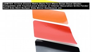 Watch iJDMTOY 13-Inch Classic Retro Style Four-Wave Stripe Decal Sticker For Toyota/Lexus Exterior or... on Amazon Live