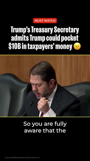 Scott Bessent was asked if Donnie wins against the treasury department, who pays the claim, Bessent finally responded the