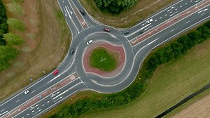 Aerial View Vehicles Taking Two-lane Roundabout Stock Footage Video (100% Royalty-free) 3537996605 | Shutterstock