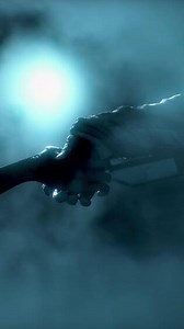 3D rendering. Astronaut meets a grey alien and shakes his hand. First contact. Alien on Moon. Colonization and space exploration concept. Volumetric light.. UFO.