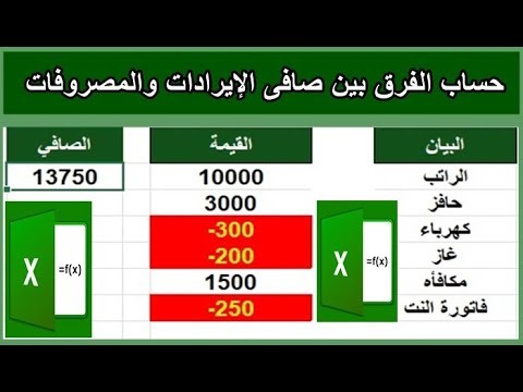 حساب صافي الدخل باحتراف & السر في استخدام القيم السالبة للمصروفات /مهارات Excel