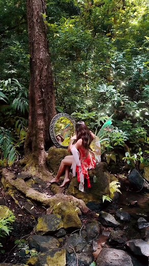 790K views · 6.6K reactions | A behind the scenes look at my faerie shoot yesterday ☺️ doesn’t this tree make the best vanity  #fairy #fae #winxclub wings by HelloFaerie | Mermaid Sirenity | Facebook