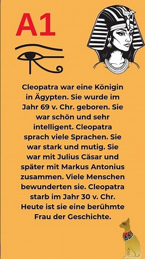 Wer war Cleopatra? 🐍 | Deutsch lernen mit Geschichte A1