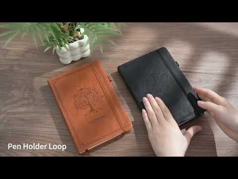 Embossed Tree Leather Notebook Set Custom Journals for Writing and Gifting