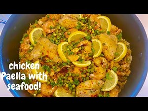 How to make a tasty Paella with chicken and seafood. The original Spanish recipe