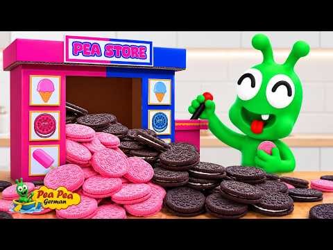 Pea Pea Spielt mit dem Blackpink Oreo Verkaufsautomaten 🍩🌈 Zeichentrickfilm für Kinder