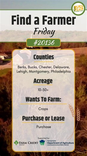 PA Farm Link is connecting landowners with an entering farmer seeking 1–50 acres for crop production in Central and Eastern Pennsylvania. With experience as a farmhand, harvester, farm educator, and National Park Ranger, this farmer is looking to purchase land in counties including Berks, Bucks, Chester, Montgomery, Lehigh, and surrounding areas, ideally near protected land. Interested in learning more or submitting an application? Visit PA Farm Link to get started. https://pafarmlink.org/farmer