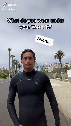 What do you wear under your Wetsuit? #surfing #surf #wetsuit #wetsuits #nope #nopeyup #rashguard #rash #surfer #surfers #surfboard #surftok #question #answer #ocean #life #tiktok #coolbeans