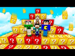 Building a Lucky Block pyramid with friends in Minecraft after 10 years.