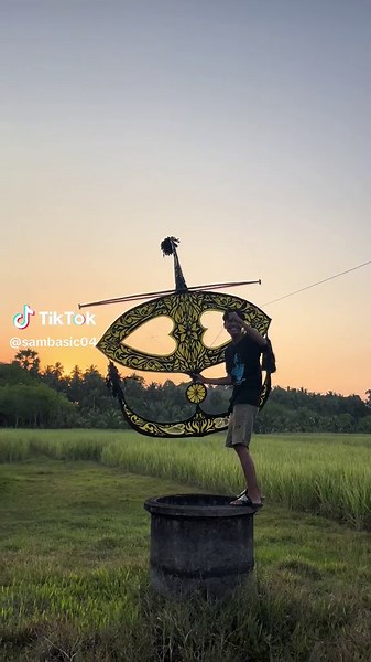 #ธรรมชาติ #ทุ่งนา #ว่าวยักษ์ #ว่าว