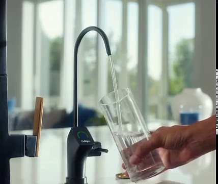 When the water in your glass looks this good, you know it's RO. A Culligan Smart Reverse Osmosis Water Treatment System provides cleaner, safer drinking water on tap with information and alerts to keep you on your path to hydration. Your local Culligan water expert can get you started: https://culliganwater.social/Get-Smart | Culligan
